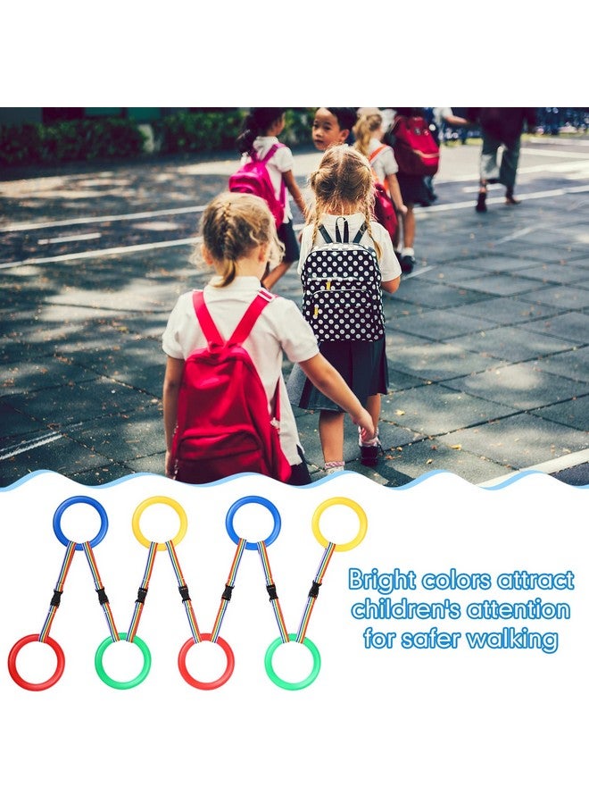 Chumia 8 Set Walking Rope for Preschool Toddlers Kids Handles Safety Colorful Line Detachable Transition Rope for Children's School Kindergarten Outdoor Supplies Wrist Leashes - Image 3