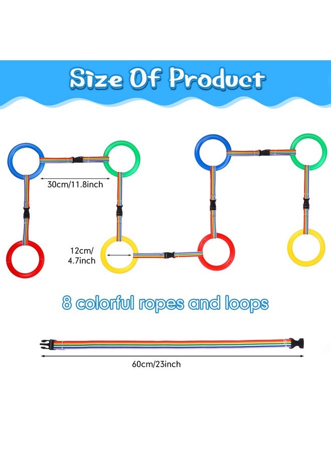 Chumia 8 Set Walking Rope for Preschool Toddlers Kids Handles Safety Colorful Line Detachable Transition Rope for Children's School Kindergarten Outdoor Supplies Wrist Leashes - Image 1