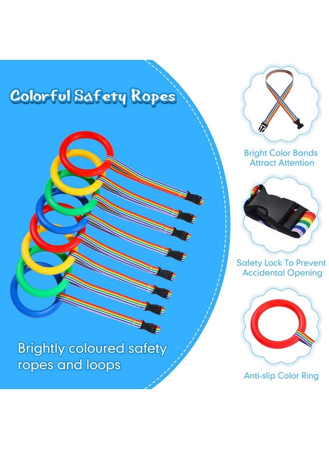 Chumia 8 Set Walking Rope for Preschool Toddlers Kids Handles Safety Colorful Line Detachable Transition Rope for Children's School Kindergarten Outdoor Supplies Wrist Leashes - Image 2