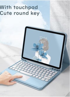 Captaintech iPad 10th Generation 2022 Keyboard Case with Touchpad Cute Round Key Color Keyboard iPad 10 10.9 inch Detachable Touch Keyboard Slim Smart Cover with Pencil Holder  - Image 3