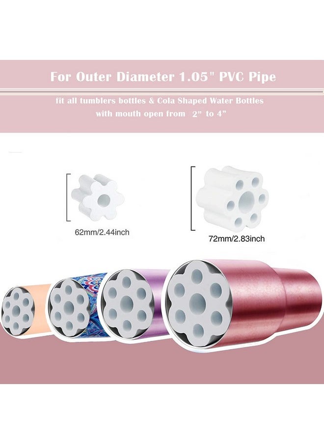 Cup Turner Foam 8 Pcs Spinner Foam Inserts With Flower Coaster Resin Molds For 1.05 Inch Pvc Pipe With Mouth Open From 2” To Bottle All Tumbler 3 4 Inch Pipe