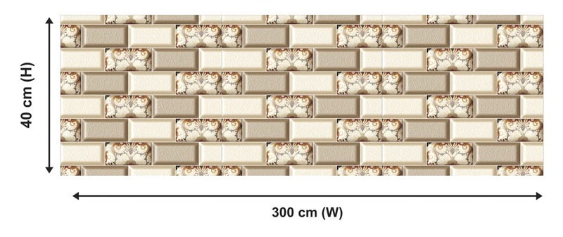 WallDaddy Wall Paper For Living Room Decoration Large Size (300x40)Cm Wallpaper For Walls Stickers | Self Adhesive Kitchen Wall Stickers Oil Proof Heat Resistant | Floral Brick Wall Stickers For Home - Image 2