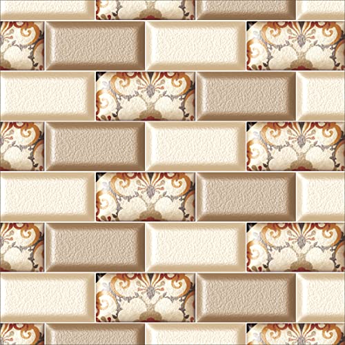 WallDaddy Wall Paper For Living Room Decoration Large Size (300x40)Cm Wallpaper For Walls Stickers | Self Adhesive Kitchen Wall Stickers Oil Proof Heat Resistant | Floral Brick Wall Stickers For Home - Image 1