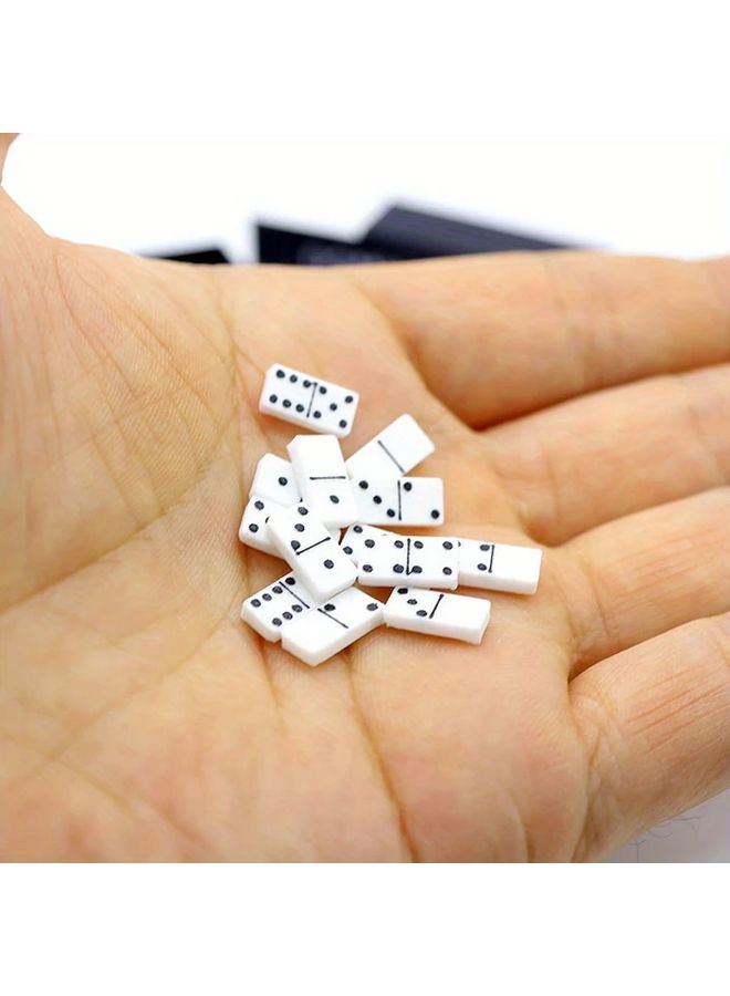 Mini Backgammon Set 28 Dominoes And Storage Box Durable Game Pieces - Image 5