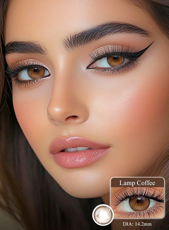 Freshlady Colored Contact Lenses Lamp Coffee 14.20mm Yearly Disposable for Daily Wear - Image 1