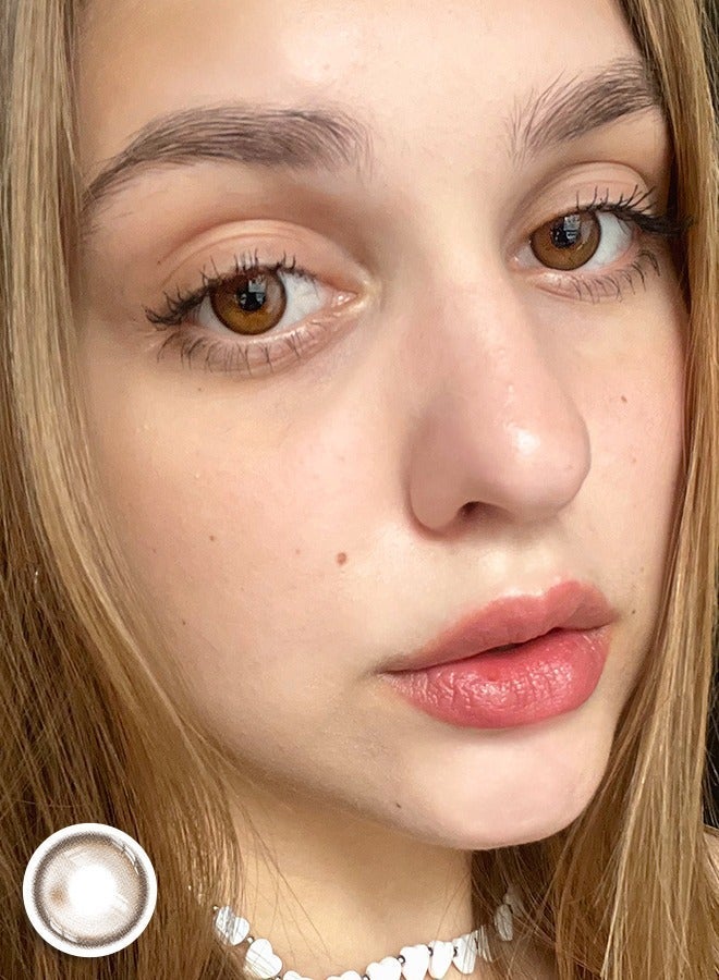 FreshLady Natural Brown Contact Lenses – Big Eye Effect, Soft Cosmetic Lenses for Unisex, Fashion Daily Wear, Yearly Disposable - Image 2