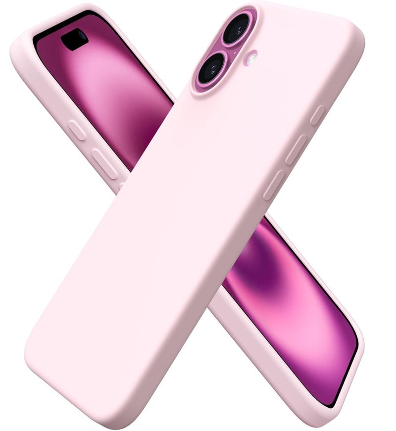 YoYoTech iPhone 16 2024 6.1'   Liquid Soft Silicone iPhone 16 only Cover with Inside Microfiber Lining Shockproof Gel Rubber Phone Case - Pink - Image 1