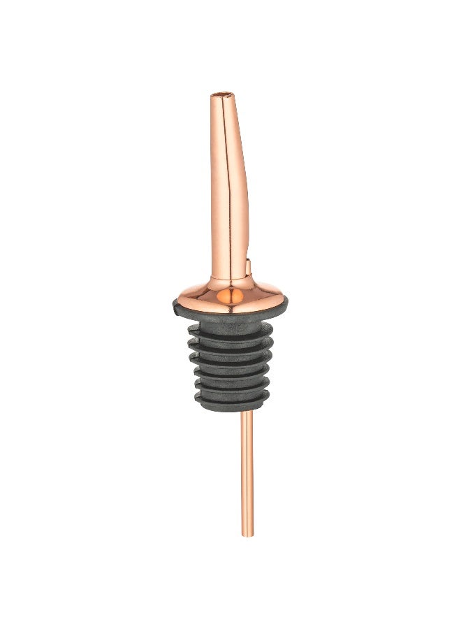 Restaurantware Bar Lux 4.3 x 1.2 Inch Liquor Pour Spouts, 4 Tapered Pouring Spouts For Bottles - No Leak, For Fast Pouring, Copper-Plated Stainless Steel Pourers For Alcohol, Fits Onto Bottles  - Image 1