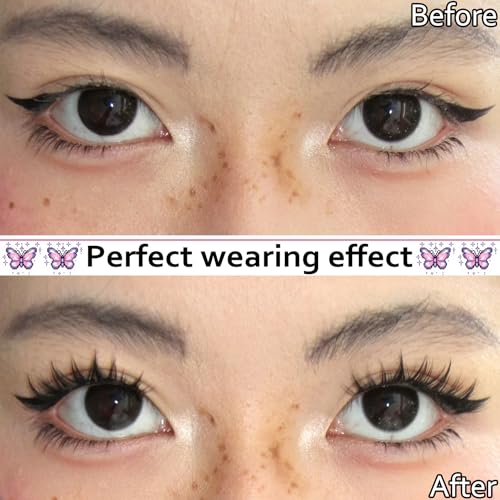 Fyonas Lash Clusters Manga Eyelash Clusters Spiky Cluster Eyelash Extensions 80Pcs C Curl Individual Lashes Volume Anime Lash Clusters with Thin Band Cosplay Lashes DIY at Home (Cutey) - Image 4