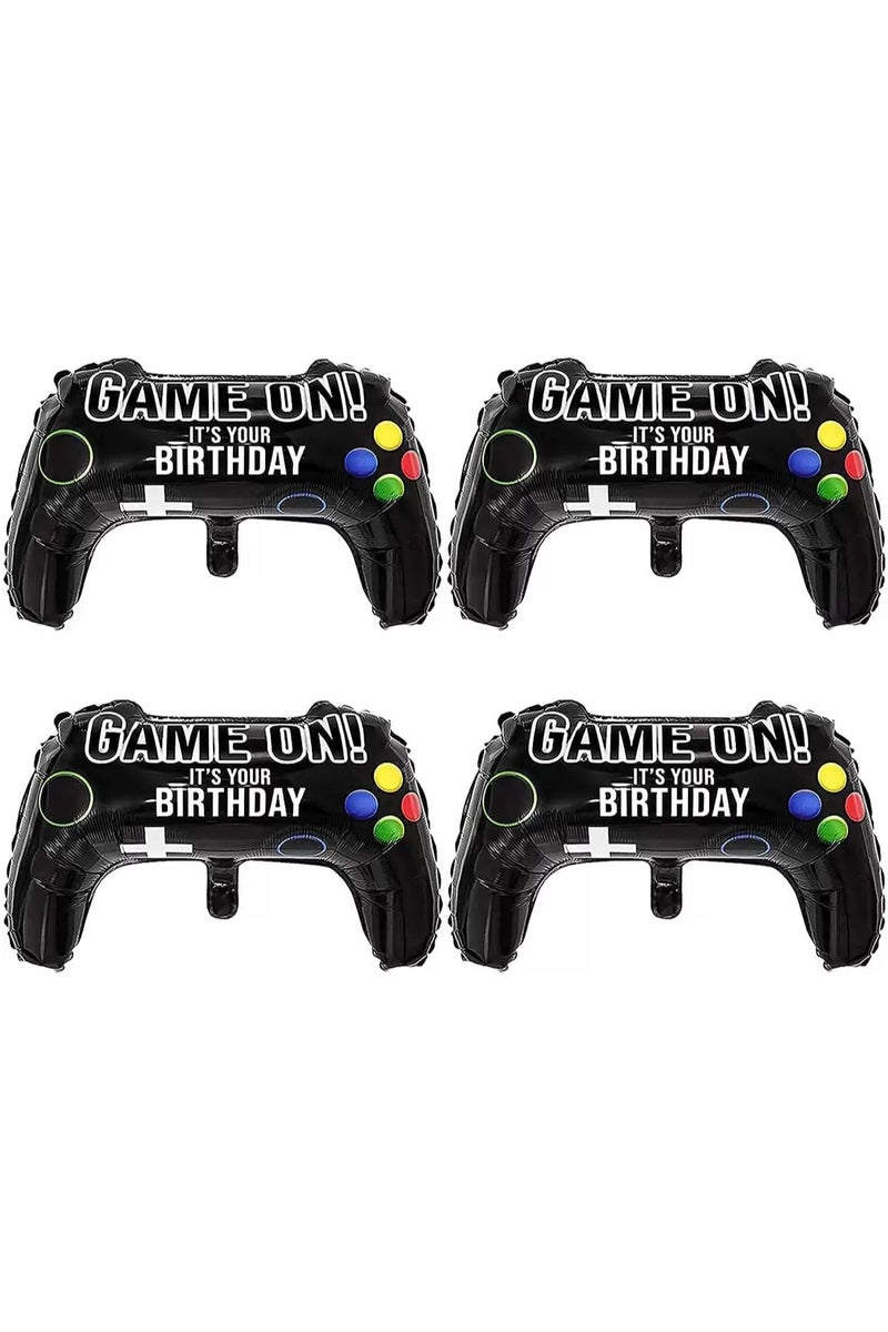 4 Packs Video Game Party Balloon Game Controller Aluminum Foil Balloon for Birthday Party Decoration - Image 1