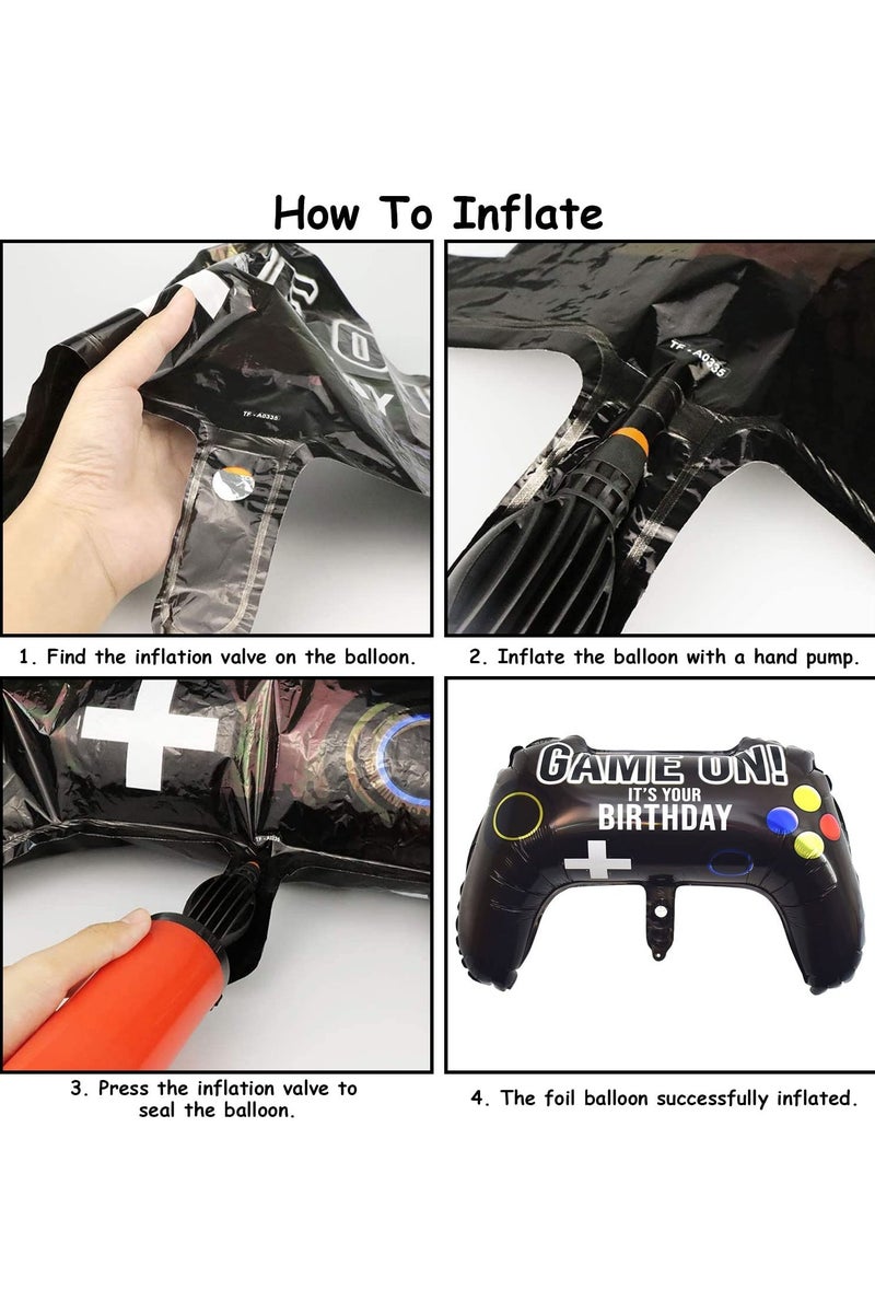 4 Packs Video Game Party Balloon Game Controller Aluminum Foil Balloon for Birthday Party Decoration - Image 5