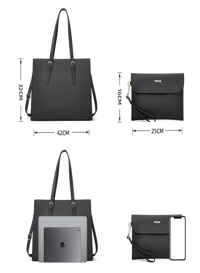 YTL Laptop Bag for Women 15.6 inch Laptop Tote Bag Leather Classy Computer Briefcase Work Waterproof Handbag Professional Womens Business Office Bag Purse 2pcs - Image 5