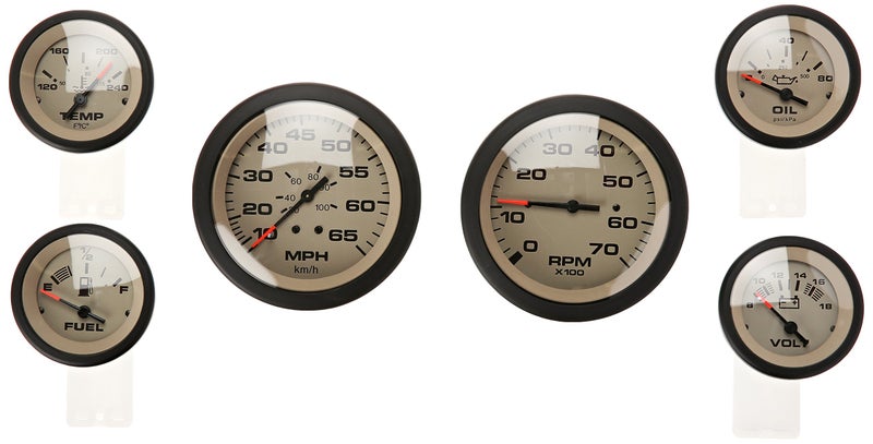 Sierra International 65485P Sahara 6Gauge Set Includes Speed Tach Volt Fuel Oil Pressure Water Temp Gauges