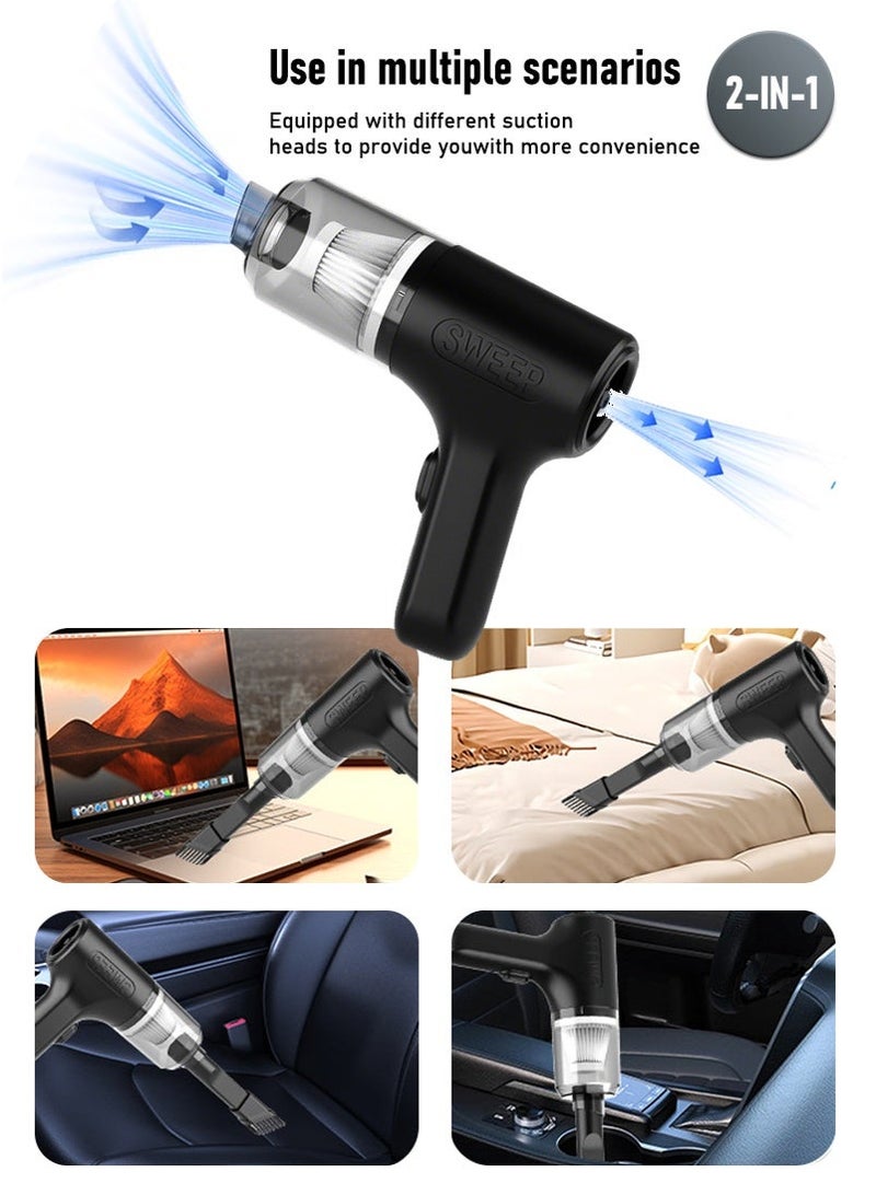 CAYGA Handheld Car Vacuum Cleaner，Car Vacuum Dual Use Blow Cleaner Handheld Auto Vaccum Cleaner Blower 2in1 - Image 2