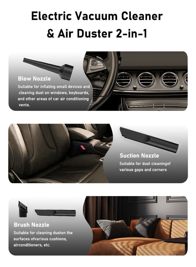 CAYGA Handheld Car Vacuum Cleaner，Car Vacuum Dual Use Blow Cleaner Handheld Auto Vaccum Cleaner Blower 2in1 - Image 4