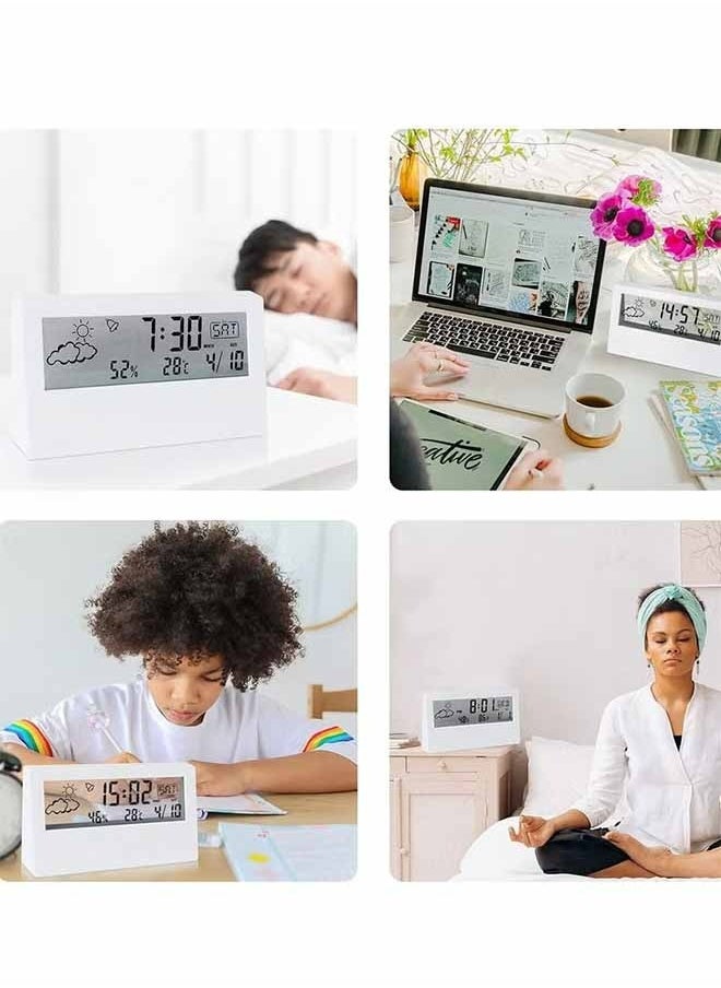 Ocean - Digital Alarm Clock,Transparent Glass Screen, Fashionable And Elegant, With Multiple Functional Mode Designs And Weather Map Display, Suitable For Giving To Friends - Image 1