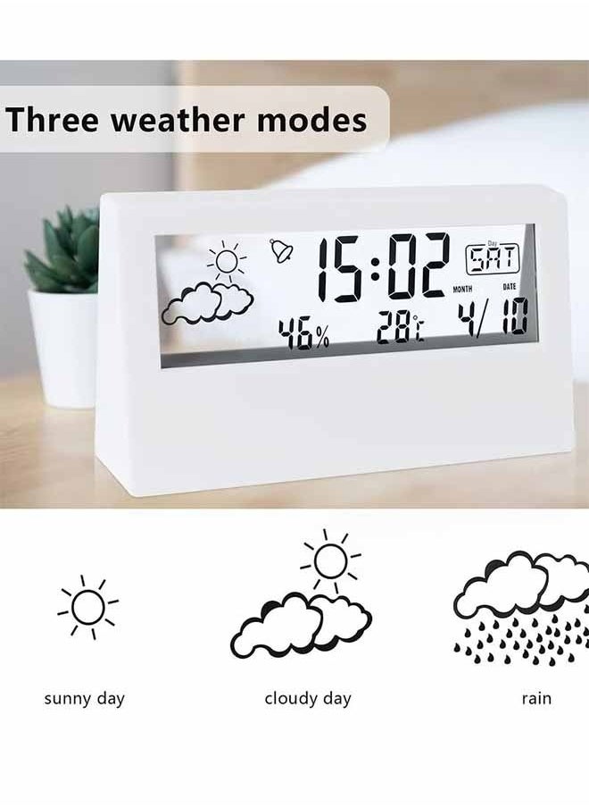 Ocean - Digital Alarm Clock,Transparent Glass Screen, Fashionable And Elegant, With Multiple Functional Mode Designs And Weather Map Display, Suitable For Giving To Friends - Image 1