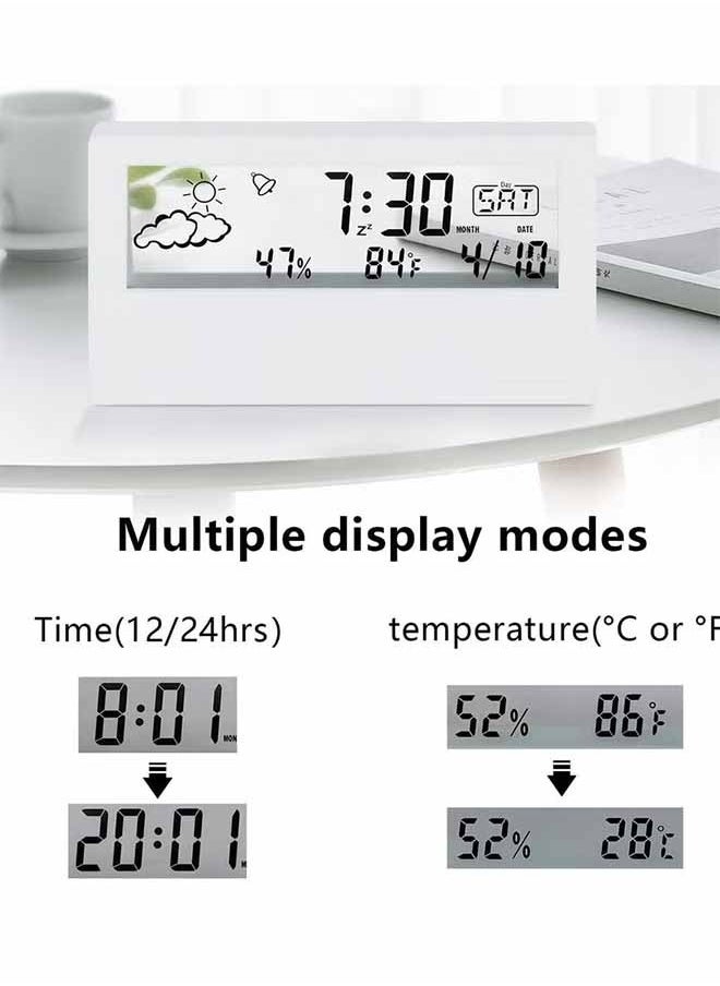 Ocean - Digital Alarm Clock,Transparent Glass Screen, Fashionable And Elegant, With Multiple Functional Mode Designs And Weather Map Display, Suitable For Giving To Friends - Image 1
