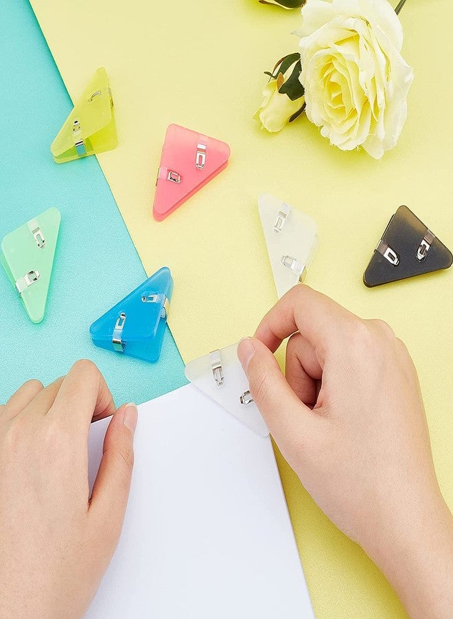 SYPM Triangle Paper Clip,Document Clip, Bookmarks, Bag Clips, Paper Corner ClipDocument Tool BinderSuitable for Office,Reading, Snack/Handheld Paper Clam Clip Dispenser (Multi-Color-10 pic) - Image 3