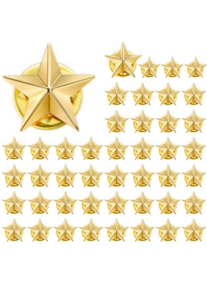 Kenning 60 Pieces Lapel Pin Veterans Day Star Pins for Backpacks, Star Badge Military Award Pins Labor Day 4th of July Memorial Day Stars Brooches(Gold) - Image 1