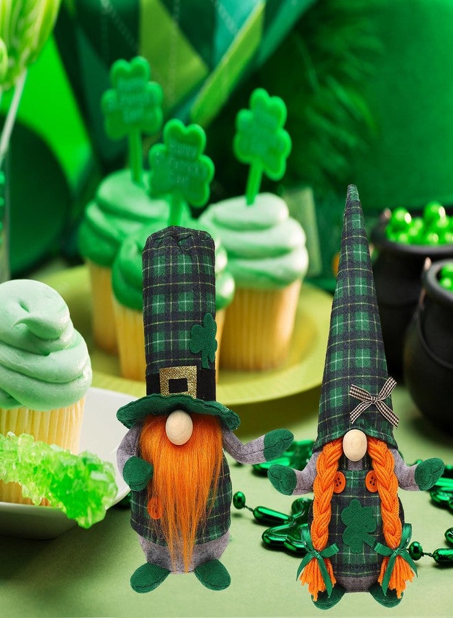 CRCZK St Patrick's Day Gnomes Plush Decoration, 2 Pack different Green Grid Hats with Shamrock ,Faceless Elderly Irish Festival Lucky Hanging Ornaments, Saint Patrick's Day Irish home and office Decor - Image 5