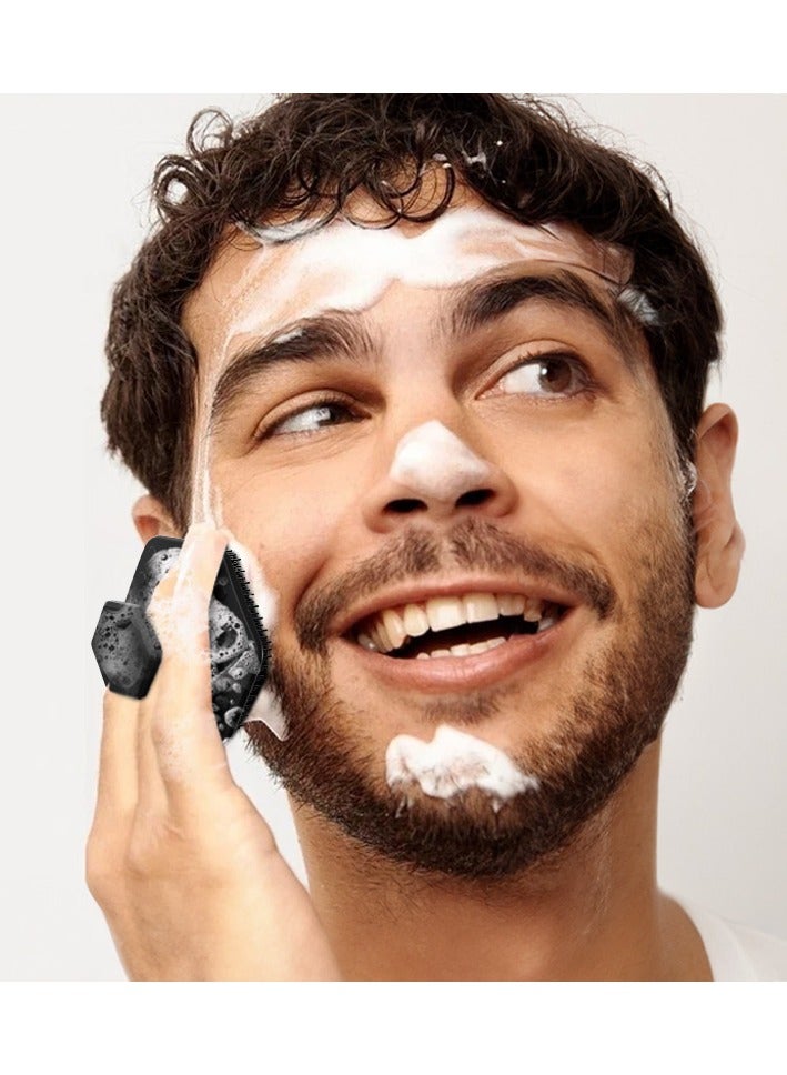 Face Scrubber, Silicone Face Scrubber for Men, Gentle Exfoliator Pad & Massager, Facial Cleansing/Wash Brush - Removes Dead & Dry Skin（Brown） - Image 5