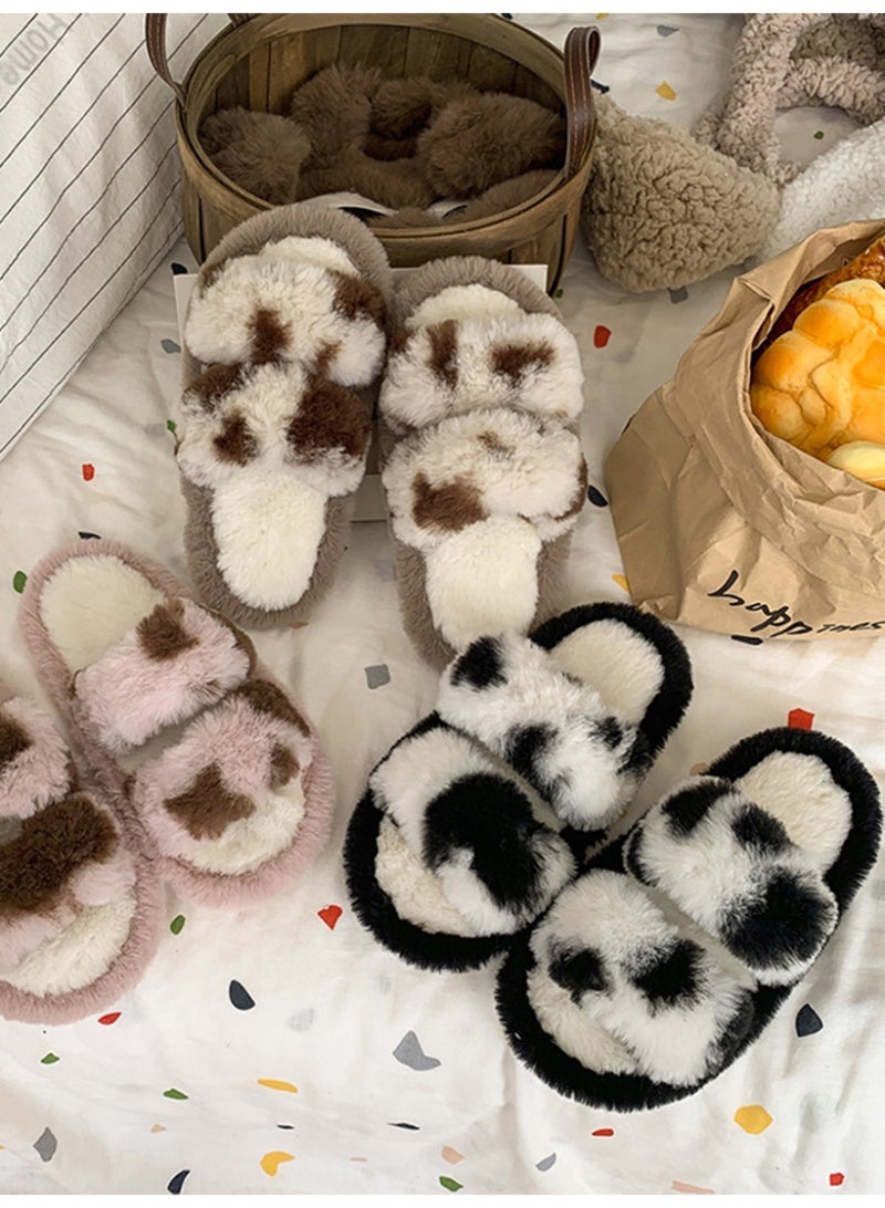 ويني بي أحذية نوم بنعل ناعم للفتيات مع فرو مزيف مجعد لفصل الخريف والشتاء - Image 3