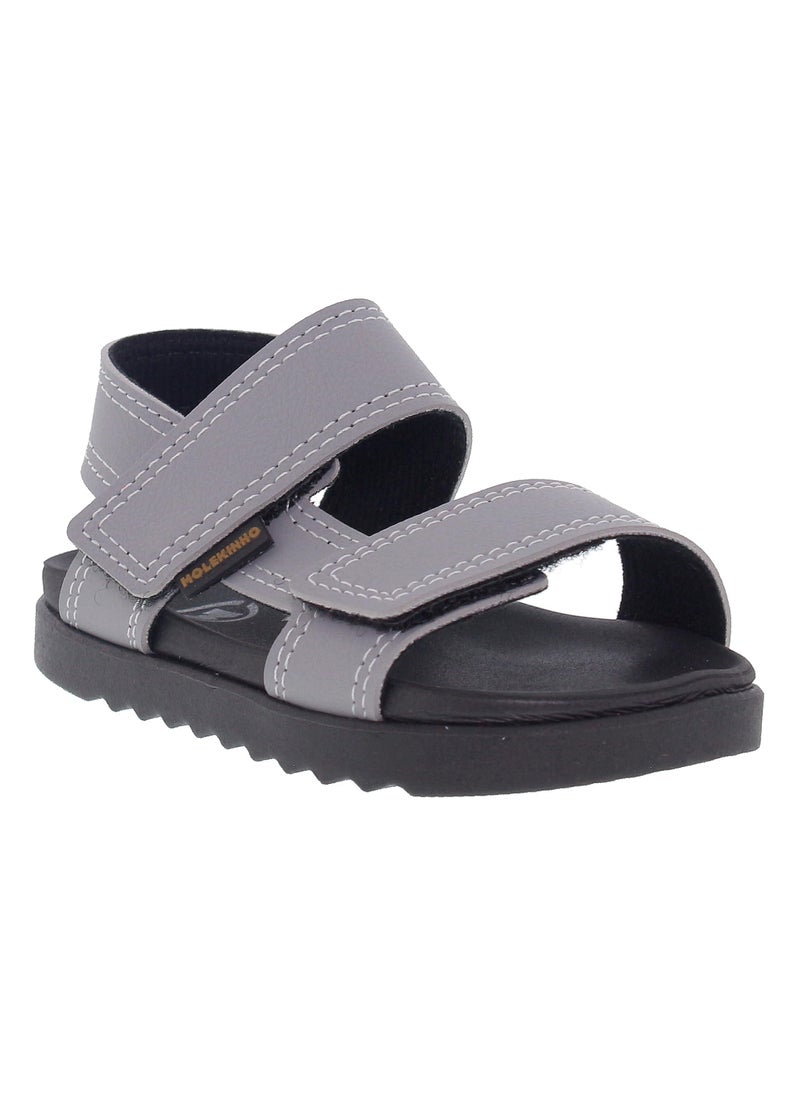 Molekinho Infant Boys Sandals With Back Strap Grey | Made In Brazil - Image 1