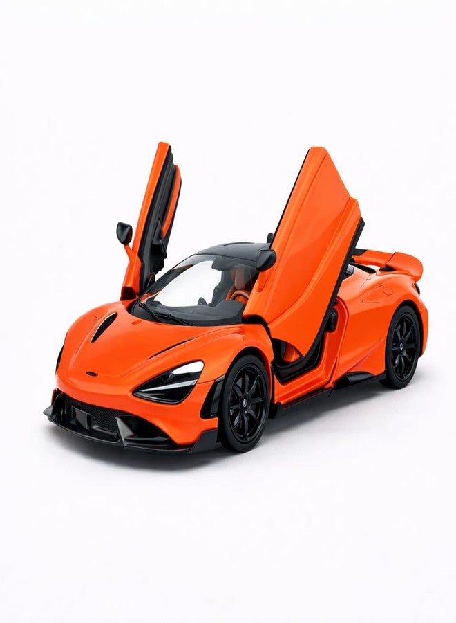 Wizplex MSZ Official Licensed McLaren 765LT Diecast Model Car 1:32 Scale | Light & Sound | Pull Back Action | Metal Supercar Toy | Collectible Display & Gift - Image 2