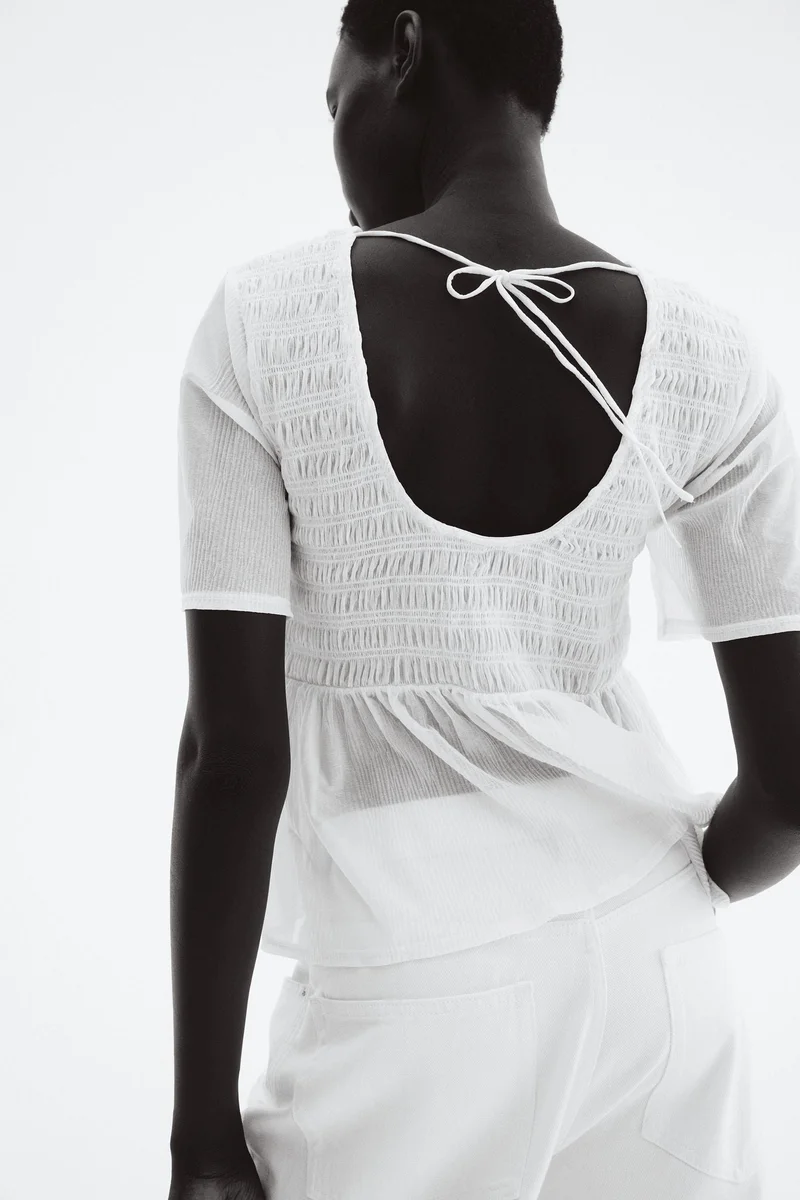 H&M Smocked peplum top