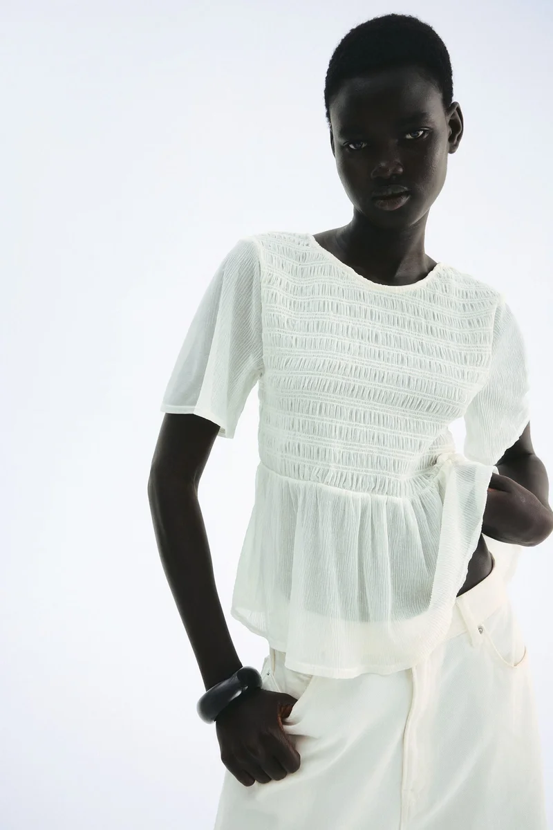 H&M Smocked peplum top