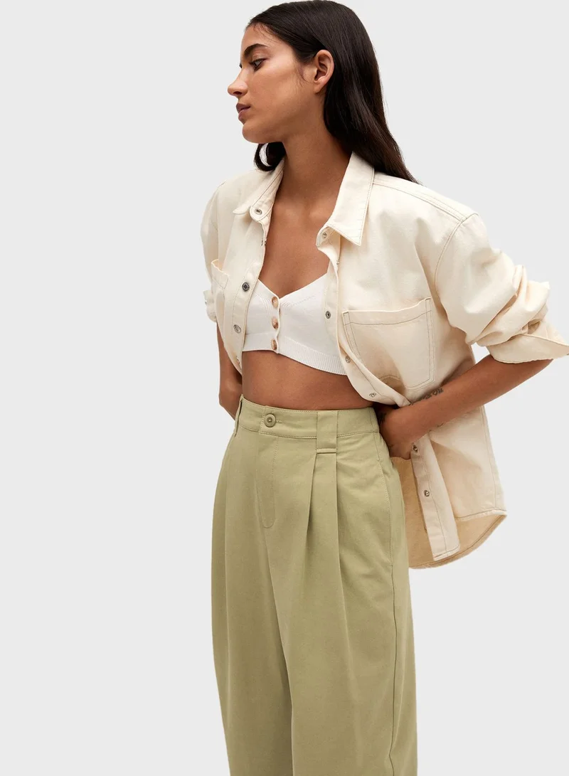 MANGO Wide Leg Pants