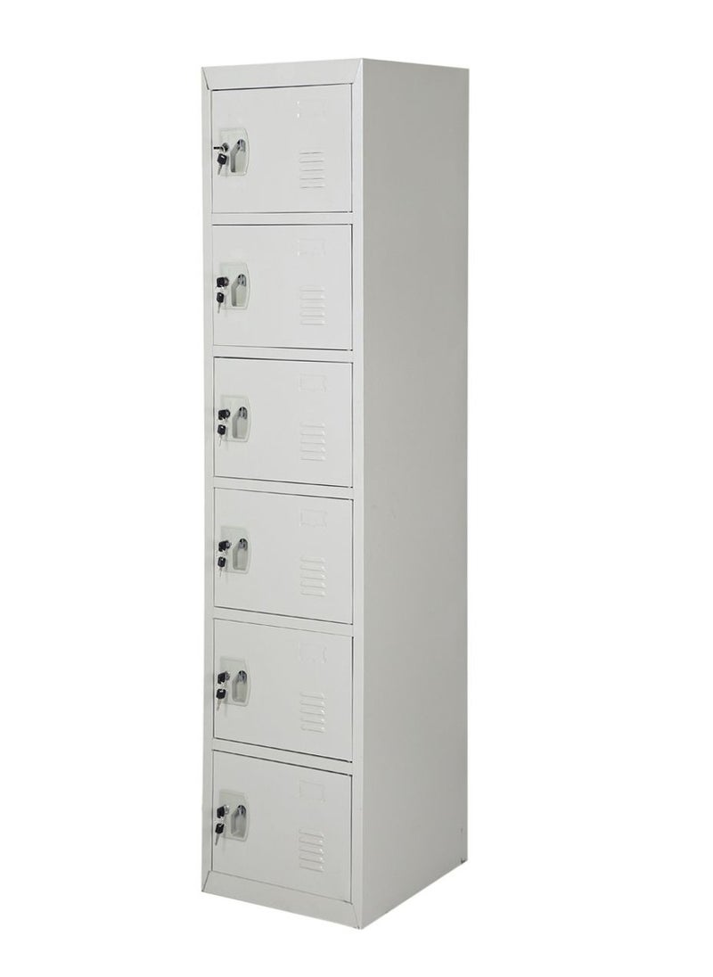 AFT - Arfan Metal Locker for Office Storage, Locker Employees Locker for School, Lockers Corridor Locker 6 Tier 6 Door. Arfan (Six) 6-Tier Heavy-Duty Metal Locker - Secure Storage for Home, Office, or Gym. Multi-Functional 6-Tier Metal Locker - Durable Storage Solution for All Spaces. (Gray) - Image 1
