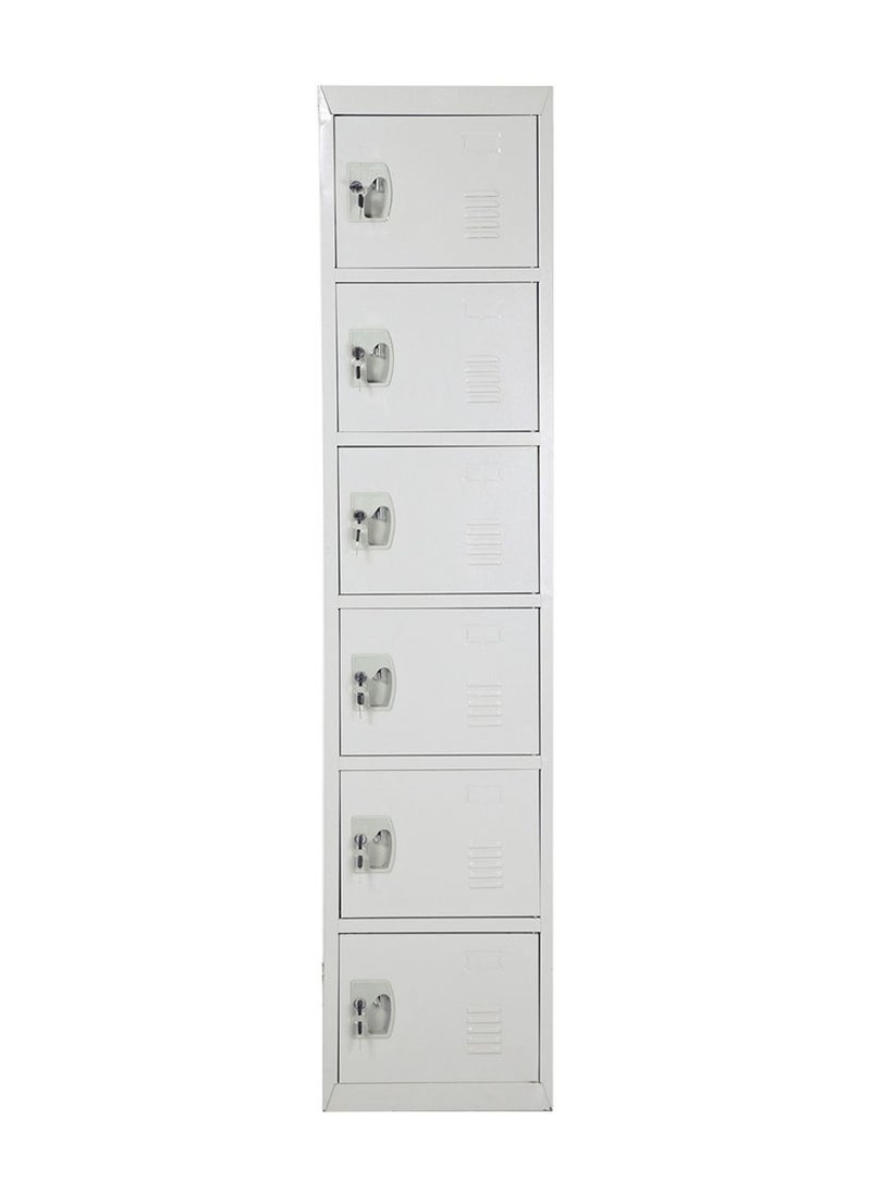 AFT - Arfan Metal Locker for Office Storage, Locker Employees Locker for School, Lockers Corridor Locker 6 Tier 6 Door. Arfan (Six) 6-Tier Heavy-Duty Metal Locker - Secure Storage for Home, Office, or Gym. Multi-Functional 6-Tier Metal Locker - Durable Storage Solution for All Spaces. (Gray) - Image 1