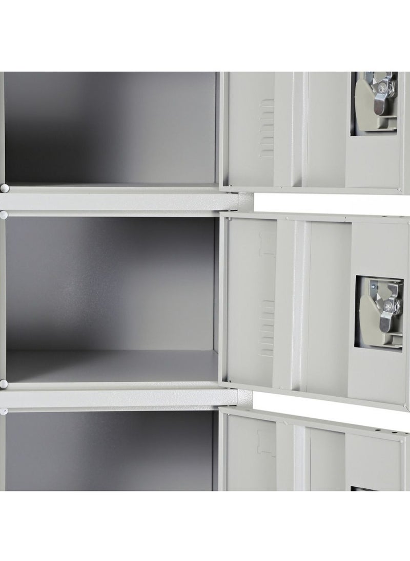 AFT - Arfan Metal Locker for Office Storage, Locker Employees Locker for School, Lockers Corridor Locker 6 Tier 6 Door. Arfan (Six) 6-Tier Heavy-Duty Metal Locker - Secure Storage for Home, Office, or Gym. Multi-Functional 6-Tier Metal Locker - Durable Storage Solution for All Spaces. (Gray) - Image 1