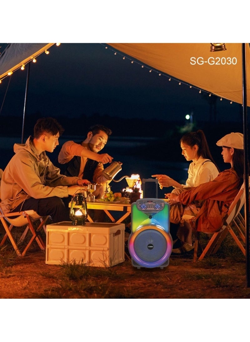Stargold - SG-G2030 15 Inch Multimedia Speaker System with Wireless Mic LED Display and 20000W PMPO - Image 1