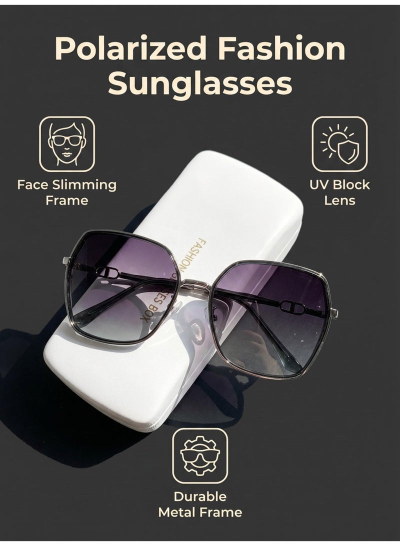 V.nice Women's Oversized Gradient Sunglasses UV400 Protection Polarized Shades, 2026 New Trendy Large Frame Sunglasses for Big Faces - Image 5