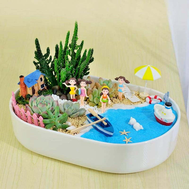 Cayway 7 Pack Miniature Basing Kit Scenery Basing Material Kit Include Stone, Decorative Sand, Grass, Snow for Projects Model Train Railways Architecture Landscape, Mini Garden - Image 5