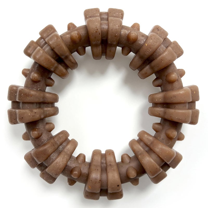 Nylabone Textured Ring Strong Chew Toy for Dogs Made with Real Beef & Chicken, Durable Dog Chew Bones for Aggressive Chewers, Keeps Dogs Busy, X-Large Dog Toys - 50+ lbs, 1 Count - Image 1