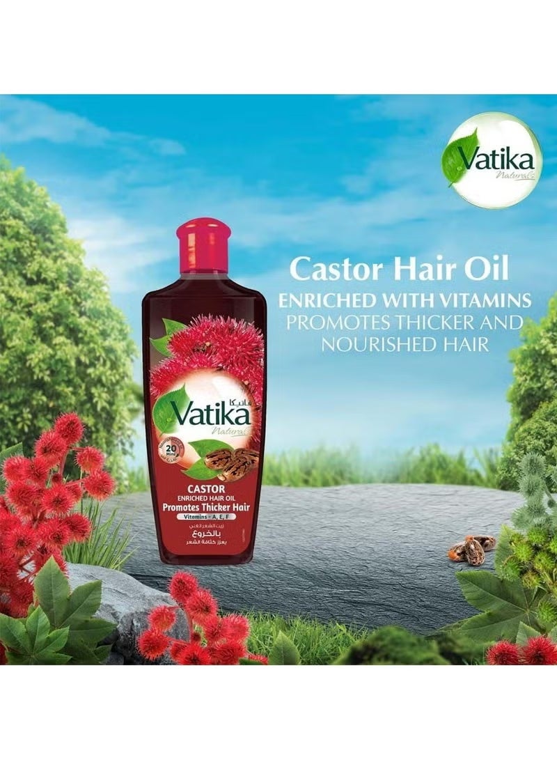 VATIKA Hair Oil With Castor Extract Enhances Hair Density 300 ml - Image 3
