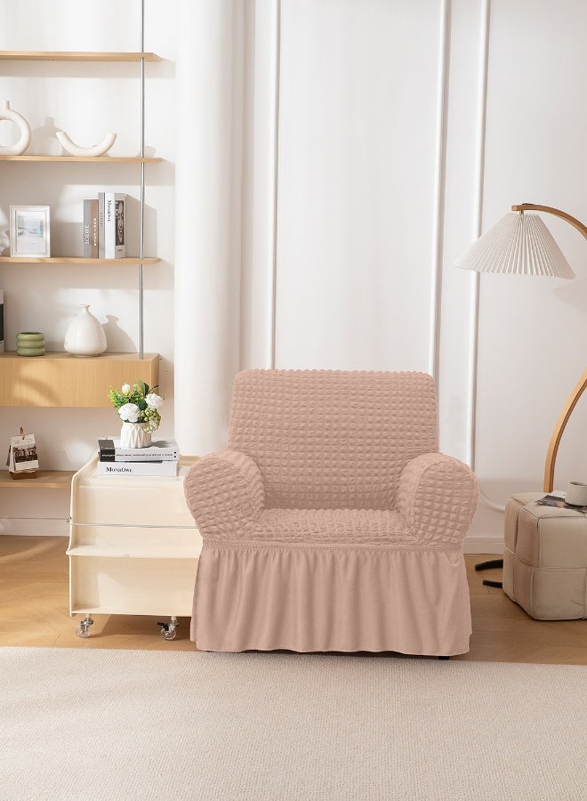 ايست من نون غطاء أريكة 3D قابل للتمدد، قماش ناعم - رائع لحماية الأثاث - مقعد واحد (80-110 سم) - لون كاكي - Image 1