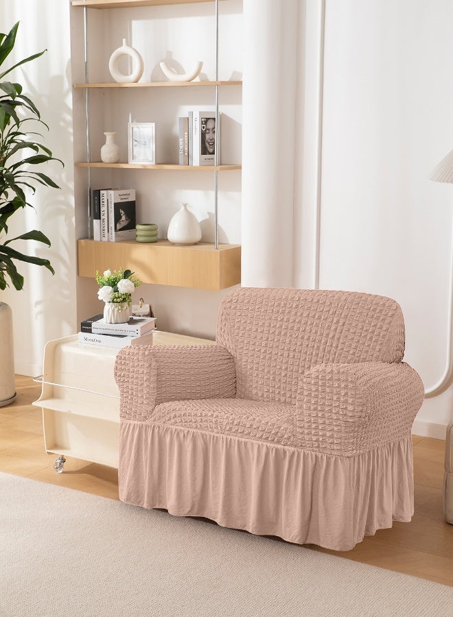 ايست من نون غطاء أريكة 3D قابل للتمدد، قماش ناعم - رائع لحماية الأثاث - مقعد واحد (80-110 سم) - لون كاكي - Image 2