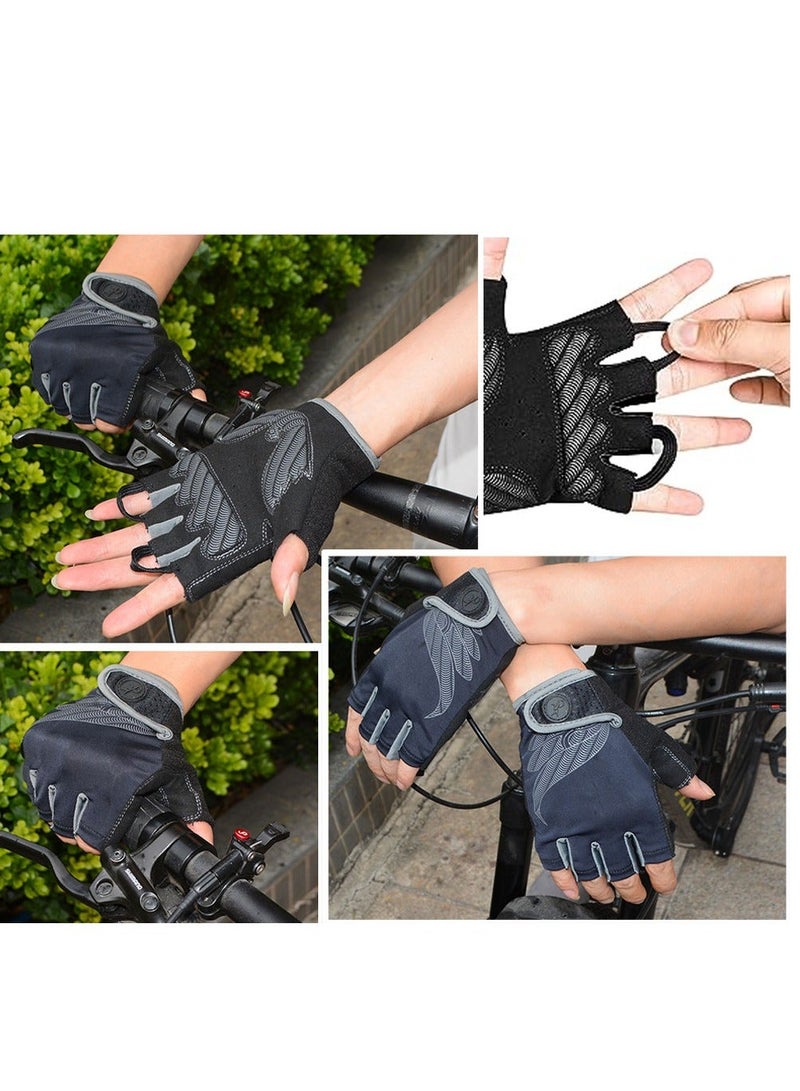 Y&D Sports Cycling Bike Gloves Anti Slip Shock Absorbing Half Finger Sporting for Men Women Breathable Mountain Adult Workout Motorcycle Gym Training Outdoor (L Size) - Image 2