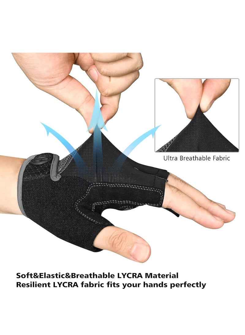 Y&D Sports Cycling Bike Gloves Anti Slip Shock Absorbing Half Finger Sporting for Men Women Breathable Mountain Adult Workout Motorcycle Gym Training Outdoor (L Size) - Image 5