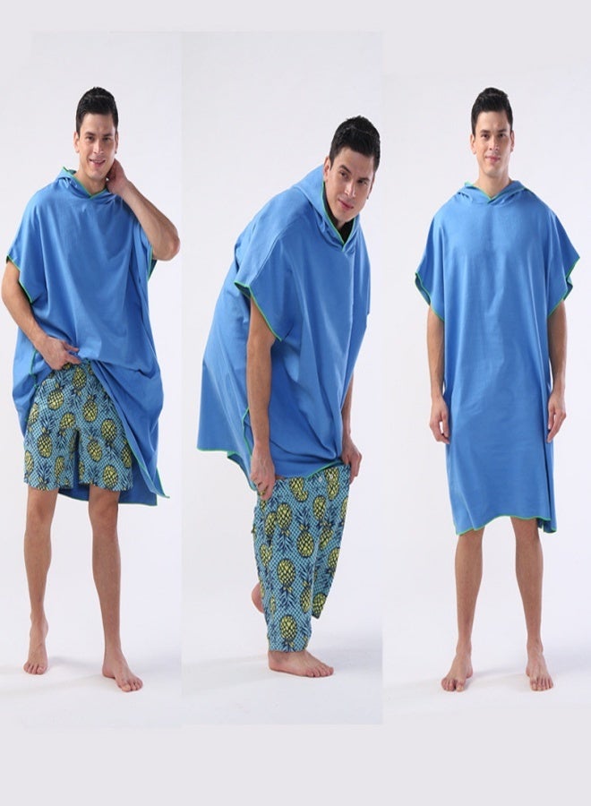 Adult Surf Poncho Changing Towel - Ultra Absorbent Wearable Hooded Microfiber Bathrobe & Quick Dry Beach Blanket for Swimming, Wetsuit Change, Travel & Camping (Black with Red Trim) - Image 4