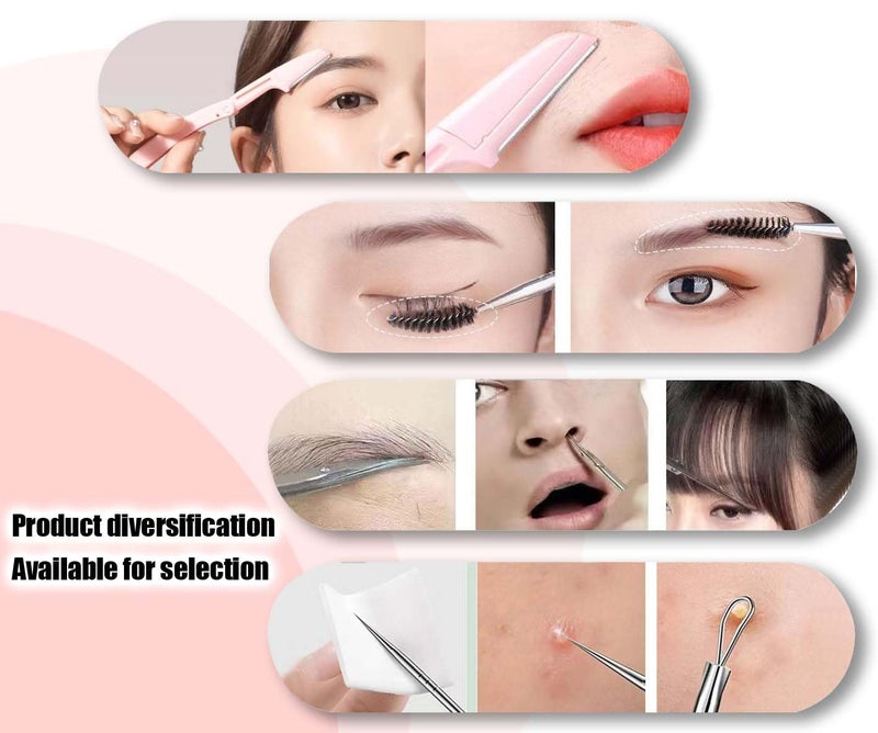 Muzioiernsu Tweezers Kit Tweezer for Women Facial Hair Removal Tweezers Professional Tweezers Set Eyebrow Tweezer, [9+1 PCS] Professional Stainless Steel Eyebrow for Women &Men,Black Beauty Sets - Image 5