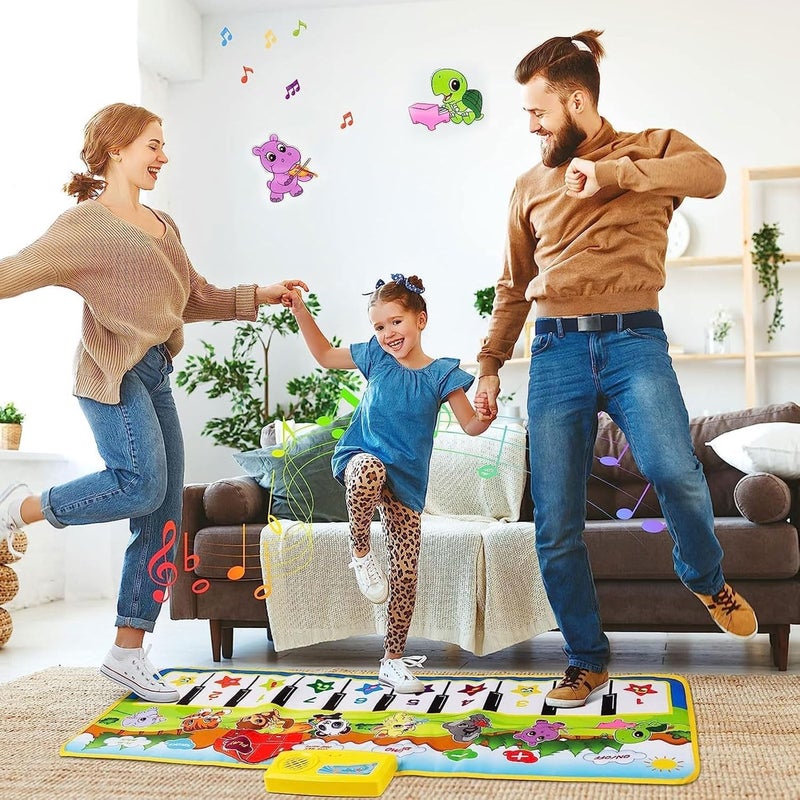 Piano Music Dance Mat,Baby Musical Mat,Piano Mat For Toddlers With 8 Animal Sounds Blanket Touch Play Mat Gift Toys For 3+ Years Old Kids Boys Girls - Image 2