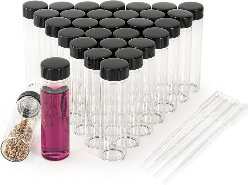 BKMAMLAB 40ml Clear Small Glass Vials 30pcs with Screw Caps(30pcs) - Image 1
