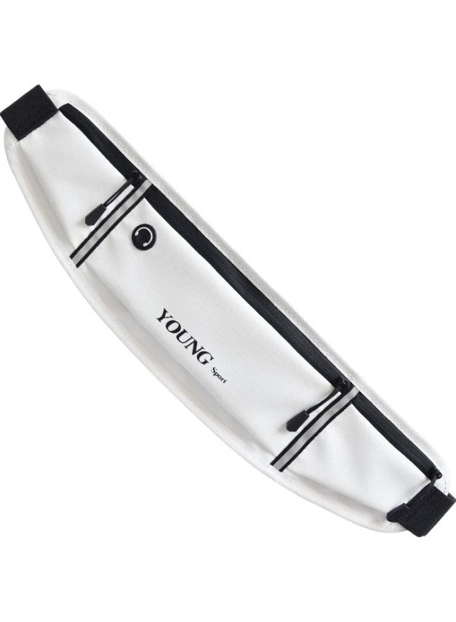 Wellhouse Sports Waist Pack Streamlined Design For Cycling, Running, Fitness, Hiking, Trekking With Reflective Strips, White - Image 2