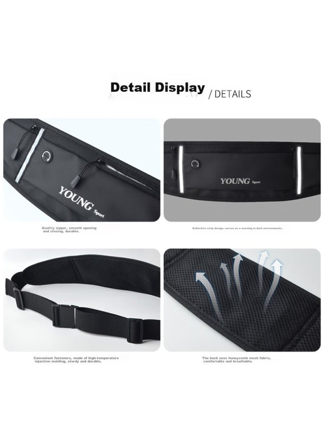 Wellhouse Sports Waist Pack Streamlined Design For Cycling, Running, Fitness, Hiking, Trekking With Reflective Strips, White - Image 5